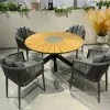 Foshan Durable Outdoor Rope Table and Chair Set Plastic Wood Aluminum Design Portable and Comfortable for Dining and Living Use