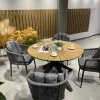 Foshan Durable Outdoor Rope Table and Chair Set Plastic Wood Aluminum Design Portable and Comfortable for Dining and Living Use