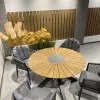 Foshan Durable Outdoor Rope Table and Chair Set Plastic Wood Aluminum Design Portable and Comfortable for Dining and Living Use