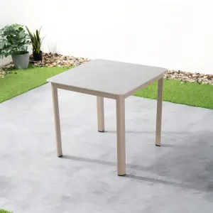 Foshan VANGARDEN Modern Particle Board Countertop Aluminum Frame 80*80 Square Weatherproof Outdoor Dining Table 2-Year Warranty