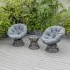 Garden PE Modern Minimalist radar Chair Swivel Single Seat Easy to Assemble Comfortable for Outdoor Sunbathing and Leisure