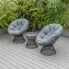 Garden PE Modern Minimalist radar Chair Swivel Single Seat Easy to Assemble Comfortable for Outdoor Sunbathing and Leisure