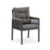 Grey Aluminum Frame Durable Eco-Friendly Outdoor Dining Set Woven Rope Chairs Table Modern All Weather Patio Garden Living Room