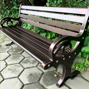 Heavy Duty Rustproof Cast Aluminum Park Bench Commercial Outdoor Garden Metal Bench Weather Resistant 3 Seater Public Bench