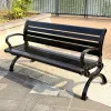 Heavy Duty Rustproof Cast Aluminum Park Bench Commercial Outdoor Garden Metal Bench Weather Resistant 3 Seater Public Bench