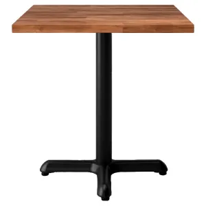 Durable Black Square Restaurant Table 70*70*75 Modern Design Solid Wood Commercial Top Material Poly Wood