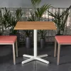 Durable Black Square Restaurant Table 70*70*75 Modern Design Solid Wood Commercial Top Material Poly Wood