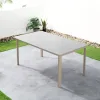 Modern Durable Lightweight Aluminum Sintered Stone Dining Table Waterproof Outdoor Furniture for Living Room