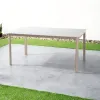 Modern Durable Lightweight Aluminum Sintered Stone Dining Table Waterproof Outdoor Furniture for Living Room