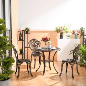 High-end Patterns Modern Durable Cast Aluminum Dining Table and Chairs Set Outdoor Garden Furniture hotel furniture