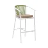 Indoor Outdoor Dining Garden Chair Rope Woven Backrest Cushioned Seat Comfortable Sturdy Aluminum Frame Modern Waterproof Hotel