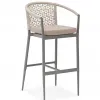 Indoor Outdoor Dining Garden Chair Rope Woven Backrest Cushioned Seat Comfortable Sturdy Aluminum Frame Modern Waterproof Hotel
