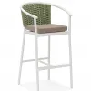 Indoor Outdoor Dining Garden Chair Rope Woven Backrest Cushioned Seat Comfortable Sturdy Aluminum Frame Modern Waterproof Hotel
