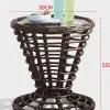 Light Brown Rattan Boho Side Table for Indoor Outdoor Patio Garden Decor