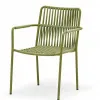 Lightweight Dining Chair Textilene Rope Woven Backrest Seat Sturdy Aluminum Frame Modern Style for Outdoor Courtyard Furniture
