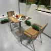 Luxury Modern Contemporary Dining Chair Outdoor Use Aluminum+Plastic Wood UV-Resistant Stackable Durable Commercial Villa Hotel