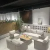 Luxury Modern Outdoor Garden Sofa Set - Weatherproof PE Rattan Furniture for Patio Balcony