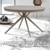 Luxury Modern Sintered Stone and Aluminum 120mm Round Foldable Dining Table Set for Home Living Room