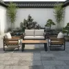 Luxury Modern Style All-Weather Garden Furniture Aluminum Outdoor Sofa Set for Courtyard Hotel Use