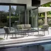 Maple Leaf 5pcs Durable Modern Sofa Set Aluminum Frame Rope Backrest Armrest Tray Coffee Table Weather Resistant Courtyard