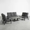 Modern Aluminum Alloy Frame Outdoor Weather Resistant Height-adjustable Coffee Table Cylinder-adjustable 1-7 Person Sofa Set