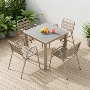 Modern Aluminum Alloy Outdoor Furniture Set with Quick-Dry Cushions Durable Waterproof UV-Resistant for Patio Garden Use