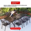 Modern Aluminum Alloy Outdoor Table Chair Set Waterproof Cushion Pine Wood Patio Garden Courtyard Furniture
