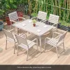 Modern Aluminum Alloy Outdoor Table Chair Set Waterproof Cushion Pine Wood Patio Garden Courtyard Furniture