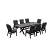 Modern Aluminum Alloy Pneumatic Dining Chairs and Dining Tables for Dining Set with Cushioned Conversation Sofa for Courtyard