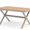 Modern Aluminum Alloy Poly Wood Board Waterproof UV Resistant Durable Lightweight Portable Dining Table Bench Outdoor Furniture