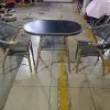 Modern Aluminum Contemporary Garden Set Outdoor Coffee Table and Chairs with 2 Seating Capacity for Dining and Farmhouse Use
