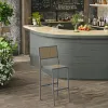 Modern Aluminum Frame Bar Stool Detachable Faux Wood Vertical Slat Backrest Eco-Friendly Comfortable Durable Villa Dining