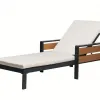 Modern Aluminum Outdoor Adjustable Chaise Lounge Sun Lounger with Cushioned Seat and Backrest Hotel Villa Use