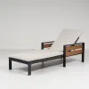 Modern Aluminum Outdoor Adjustable Chaise Lounge Sun Lounger with Cushioned Seat and Backrest Hotel Villa Use