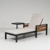 Modern Aluminum Outdoor Adjustable Chaise Lounge Sun Lounger with Cushioned Seat and Backrest Hotel Villa Use
