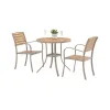 Modern Aluminum Poly Wood Outdoor Dining Set Table Chairs Waterproof UV Resistant Durable Portable Lightweight Furniture Hotel