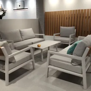 Modern Aluminum Rattan Outdoor Sofa Set Waterproof for Courtyard Apartment Hotel Living Room Furniture VANGARDEN Model
