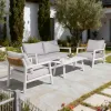 Modern Aluminum Rattan Outdoor Sofa Set Waterproof for Courtyard Apartment Hotel Living Room Furniture VANGARDEN Model