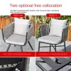 Modern Aluminum Rock Board Table and Chair Set Outdoor Furniture Waterproof Sunscreen 4-Person Non-Foldable Garden Terrace