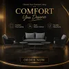 Modern Aluminum Round Outdoor Dining Table 4-person Sofa Set for Patio Garden Courtyard Modern Convertible Furniture