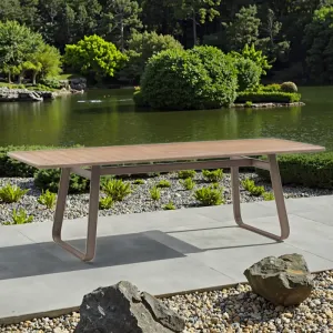 Modern Aluminum for 203x89cm Durable Lightweight Waterproof UV-Resistant Outdoor Dining Table for Hotel Park Villa Use