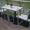 Modern American Style Wooden Dining Set with Panel Design for Cafe Restaurant Outdoor Hotel Use 2-Seater Living Room Furniture