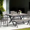 Modern Comfortable Aluminum Frame Outdoor Dining Tables Chairs Picnic Furniture Set for Garden Park Hotel Warehouse Use