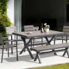 Modern Comfortable Aluminum Frame Outdoor Dining Tables Chairs Picnic Furniture Set for Garden Park Hotel Warehouse Use