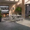 Modern Comfortable Aluminum Frame Outdoor Dining Tables Chairs Picnic Furniture Set for Garden Park Hotel Warehouse Use