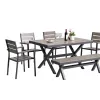 Modern Comfortable Aluminum Frame Outdoor Dining Tables Chairs Picnic Furniture Set for Garden Park Hotel Warehouse Use