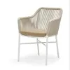 Modern Comfortable Lightweight Indoor Outdoor Dining Chair Rope Woven Mesh Backrest Seat Sturdy Aluminum Frame Villa Kitchen