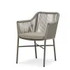 Modern Comfortable Lightweight Indoor Outdoor Dining Chair Rope Woven Mesh Backrest Seat Sturdy Aluminum Frame Villa Kitchen