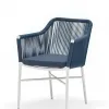 Modern Comfortable Lightweight Indoor Outdoor Dining Chair Rope Woven Mesh Backrest Seat Sturdy Aluminum Frame Villa Kitchen
