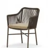 Modern Comfortable Lightweight Indoor Outdoor Dining Chair Rope Woven Mesh Backrest Seat Sturdy Aluminum Frame Villa Kitchen